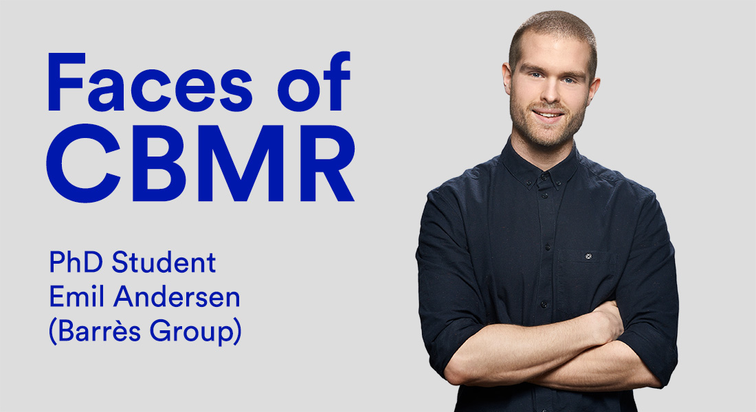 Photo of Emil Andersen next to the text 'Faces of CBMR'